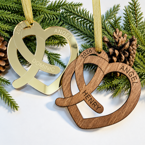 ANGEL | PRE-ORDER | Stained Wood or Gold Acrylic Ornament | Personalize with First Name