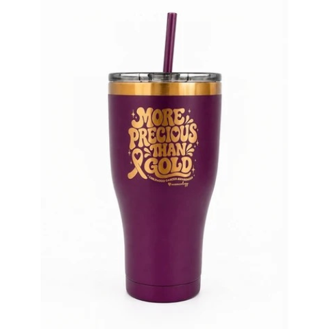 Momcology More Precious than Gold Plum and Gold 30 oz Tumbler